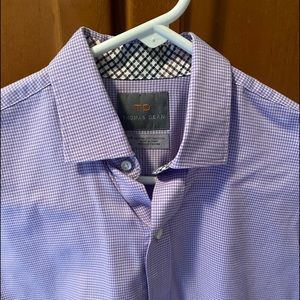 Thomas Dean purple check button down.